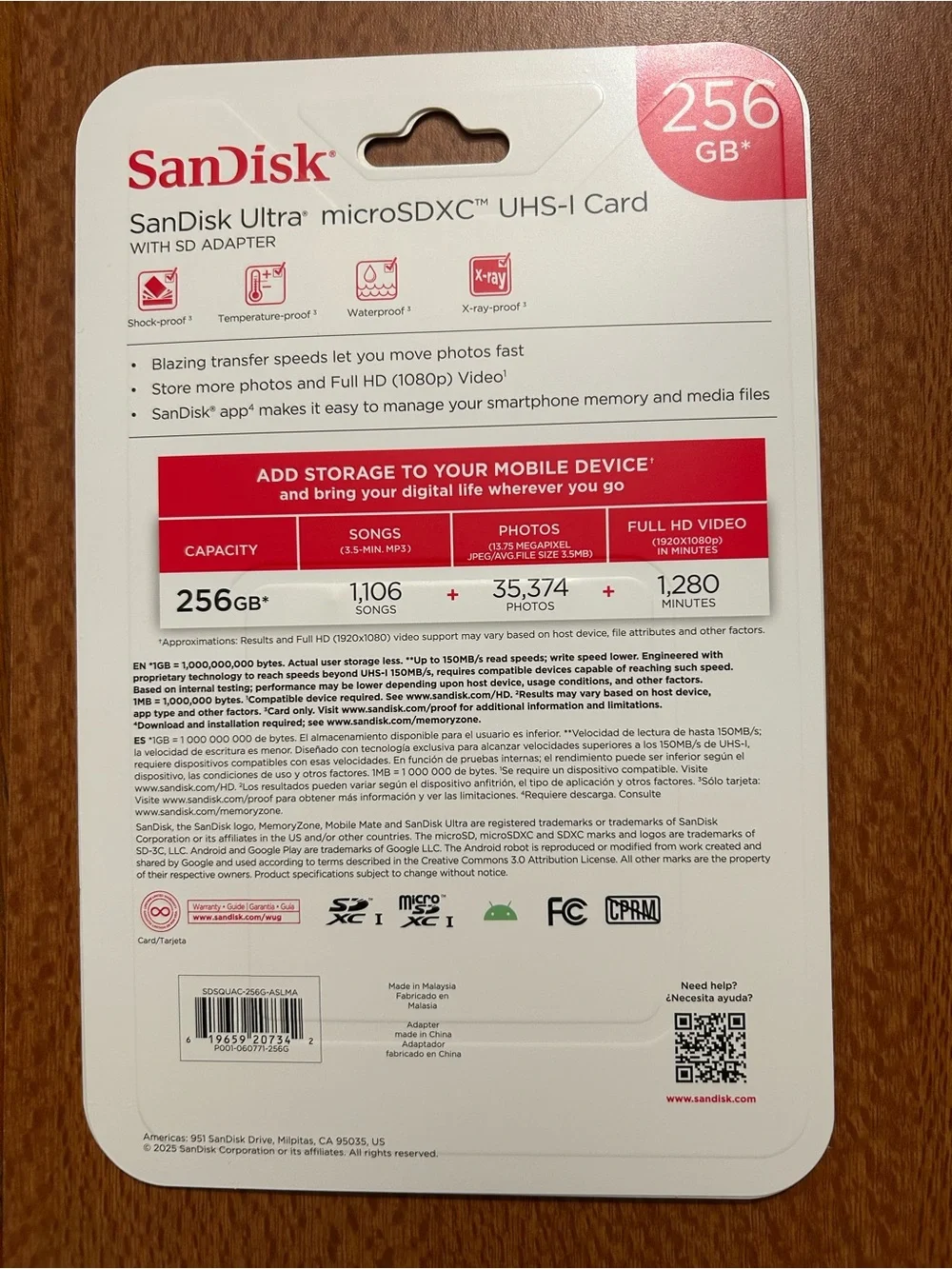 SanDisk 256GB Ultra microSDXC UHS-I Card with Adapter